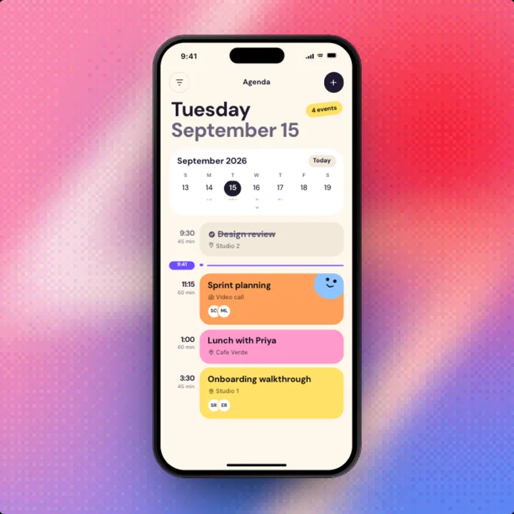 Agenda, a Swift Pieces Pro screen