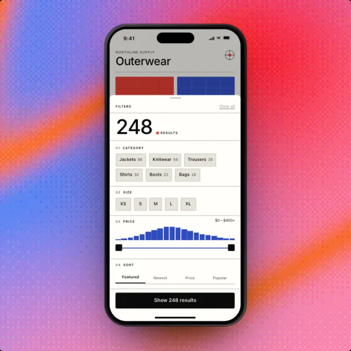 Filters, a Swift Pieces Pro screen