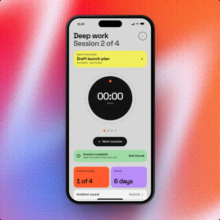 Focus, a Swift Pieces Pro screen