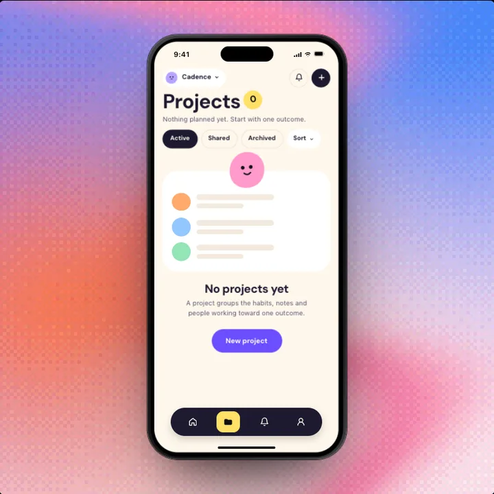 Projects, a Swift Pieces Pro screen