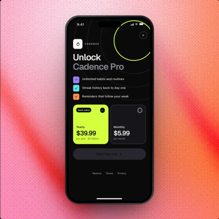 Purchase, a Swift Pieces Pro screen