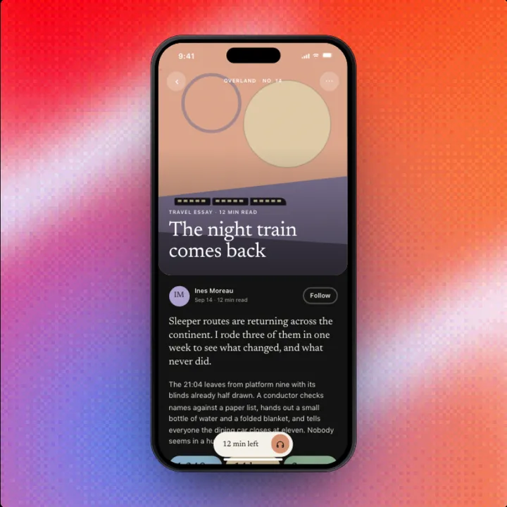 Reader, a Swift Pieces Pro screen