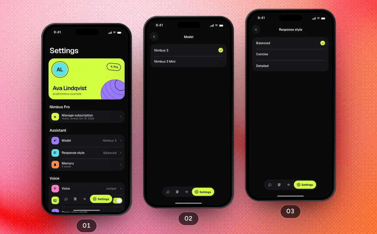 Profile And Settings, a SwiftPieces Pro flow
