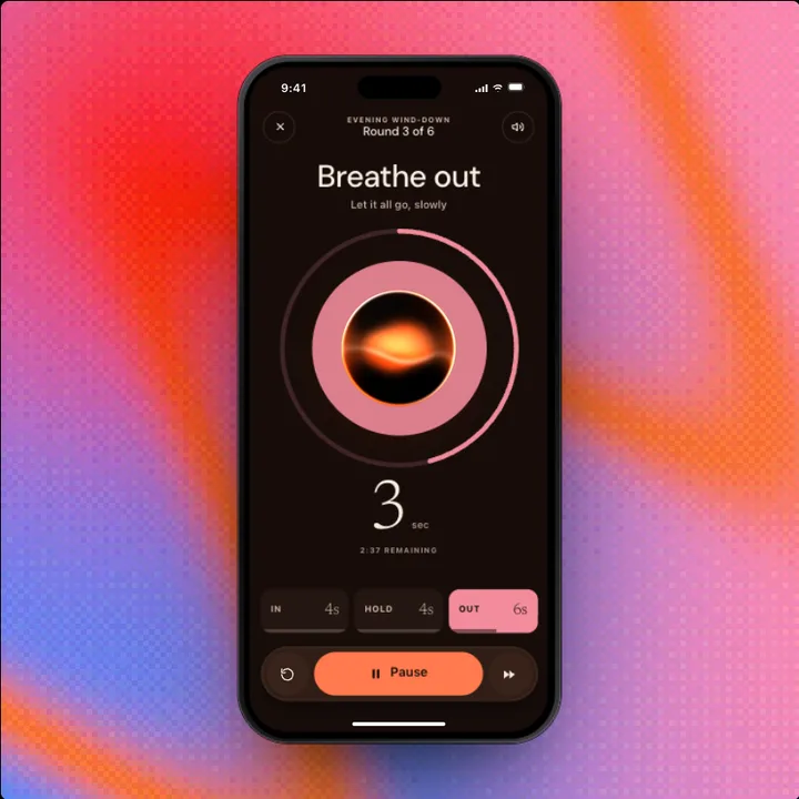 Breathe, a Swift Pieces Pro screen