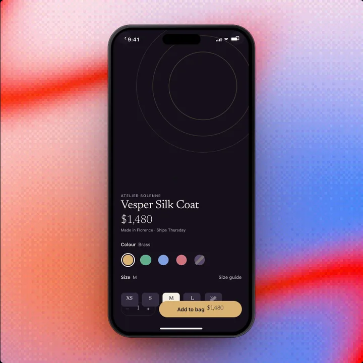 Product, a Swift Pieces Pro screen