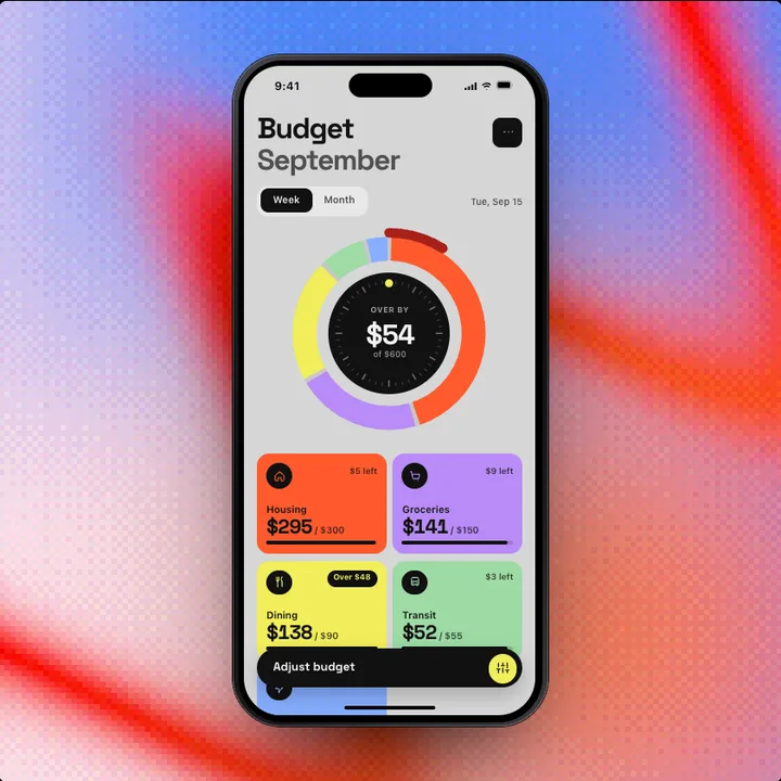Budget, a Swift Pieces Pro screen