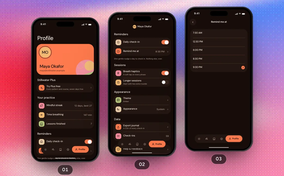Profile And Settings, a SwiftPieces Pro flow