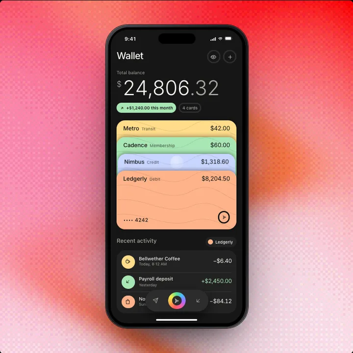 Wallet, a Swift Pieces Pro screen
